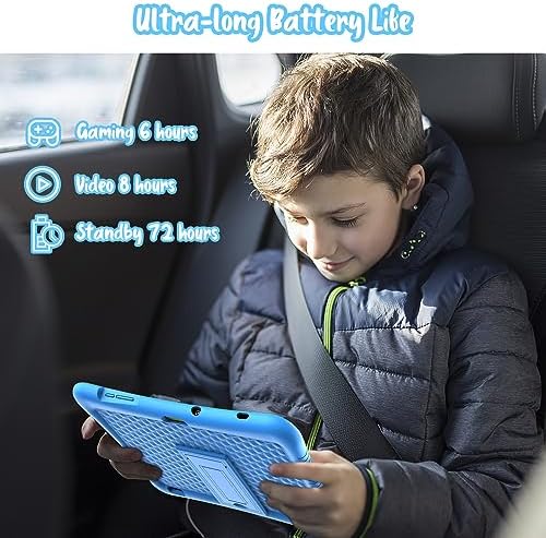 EagleSoar Kids Tablet 10 inch Android 13 Tablet for Kids Quad Core 3GB+32GB GMS Certified WiFi Tablet Dual Camera Kids APP Pre-Installed Parental Control Children Tablet with Kid-Proof Case (Blue)