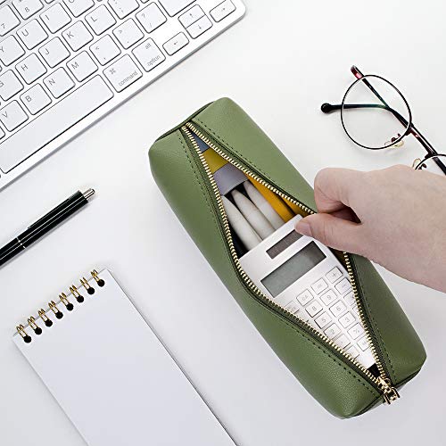Image of PU Pencil Pen Case Portable Stationery Bag Big Capacity Pencil Pouch Cosmetic Organizer Bag for Adult