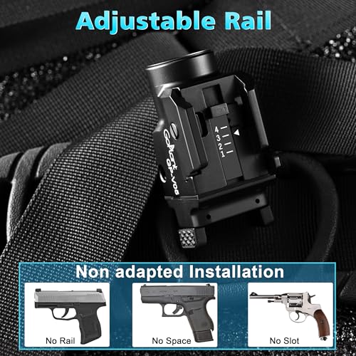 Image of 1500 Lumens Aircraft-Grade Aluminum Compact Pistol Flashlight, Picatinny Flashlights Laser Weapon Light, Subcompact Tactical Pistol Lights,Green Laser Light Combo For Handgun, Rechargeable Gun Laser