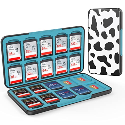 HEIYING Memory Card Case for SD/TF Cards,Portable SD Card Holder Storage Case Compatible with 20 SDXC SDHC and 20 TF Cards Slots