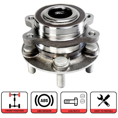 Image of MotorbyMotor 513394 Front Wheel Bearing Hub Assembly with ABS 5 Lugs fits for Ford Edge Fusion Sport, Lincoln MKZ MKX, Lincoln Continental Nautilus Low-Runout OE Replacement Hub Bearing