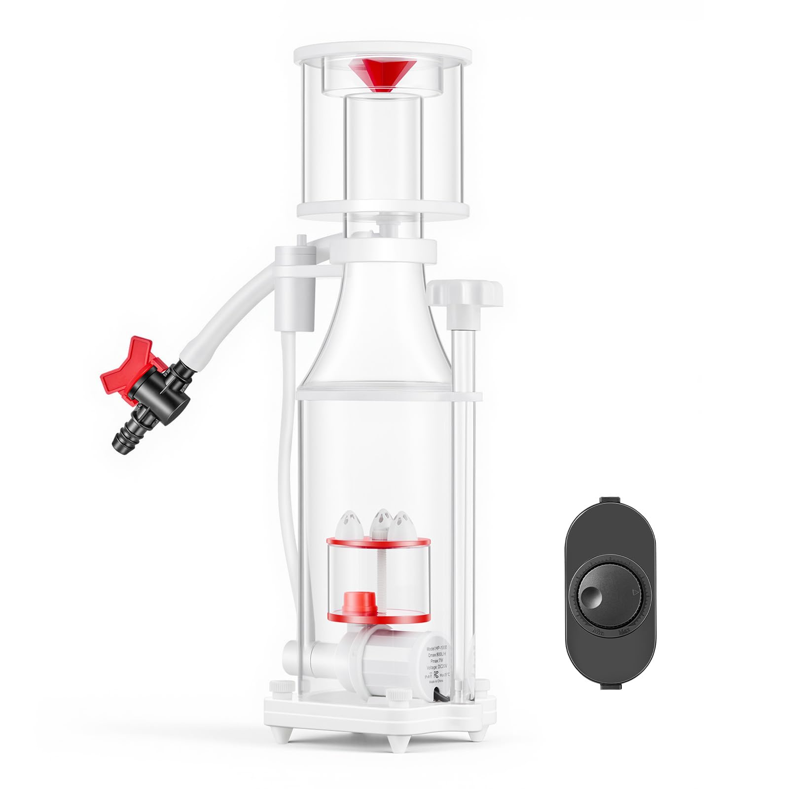 VEVOR Skimmer de Proteínas 379 L para Acuarios de Agua Salada de 200-400 L, Con Bomba de Paletas de CC, Control Ajustable, Funcionamiento con Bajo Nivel de Ruido, Entrada Máxima de Aire de 300 L/H