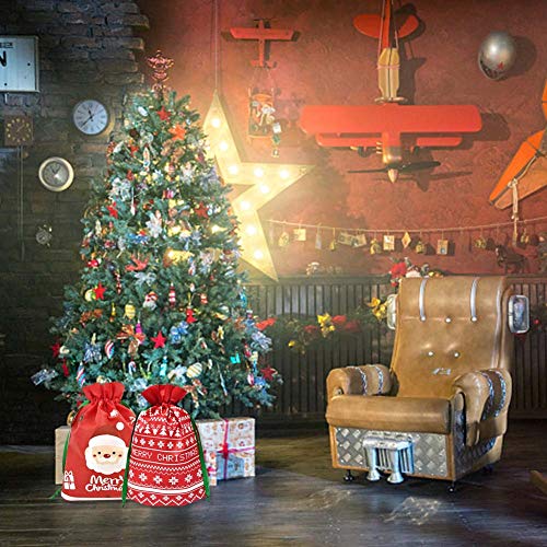 Sacchetti di Natale con coulisse, 12 sacchetti