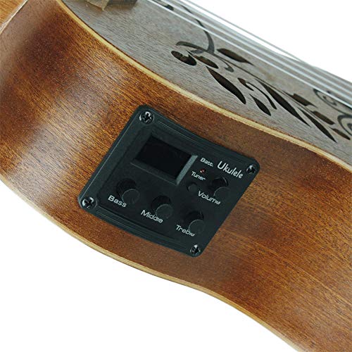 Ukulele 24 pouces EQ all Sapele Ukulele sculpté ajouré Ukulele électroacoustique Nouveau - Les Beatles, Paul McCartney, John Lennon, RIngo Starr, George Harrison Ukulele 24 pouces EQ all Sapele Ukulele sculpté ajouré Ukulele électroacoustique Nouveau – Image 5
