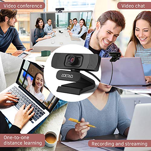 Webcam with Microphone 1080P HD Webcam for Desktop Laptop Web Camera Living Streaming Webcam USB Plug and Play Video Calls Conference Online Class Zoom Meeting Noise Reduction - Thumbnail 3