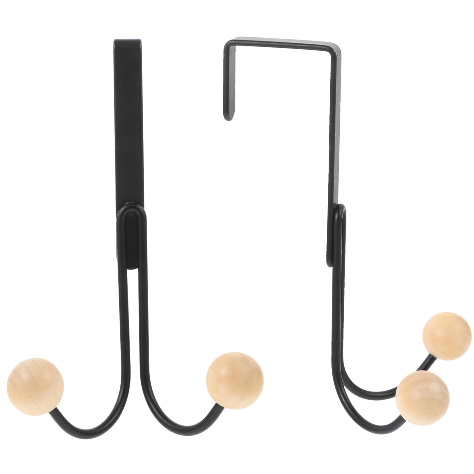VILLFUL 2pcs Iron Simple Door Hook Door Hooks for Hanging Clothes Behind The Door Hook Trousers Hook Towel Hanger Holder Hat Hanger Over Door Hanger Hangers Over Door Hook Black Wooden