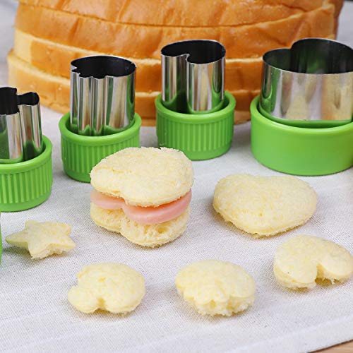 Vegetable Cutters Shapes Set, 20Pcs Stainless Steel Mini Cookie Cutters, Vegetable Cutter And Fruit Stamps Mold + 20Pcs Cute Cartoon Animals Food Picks And Forks -For Kids Baking And Food Supplement #TOP7