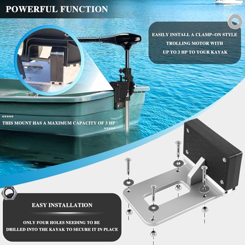 Besttruck Universal Transom Trolling Motor Mount For Kayaks/Kayak Motor Mount, Universal Fit For Any Boat With A Flat Stern thumb #2
