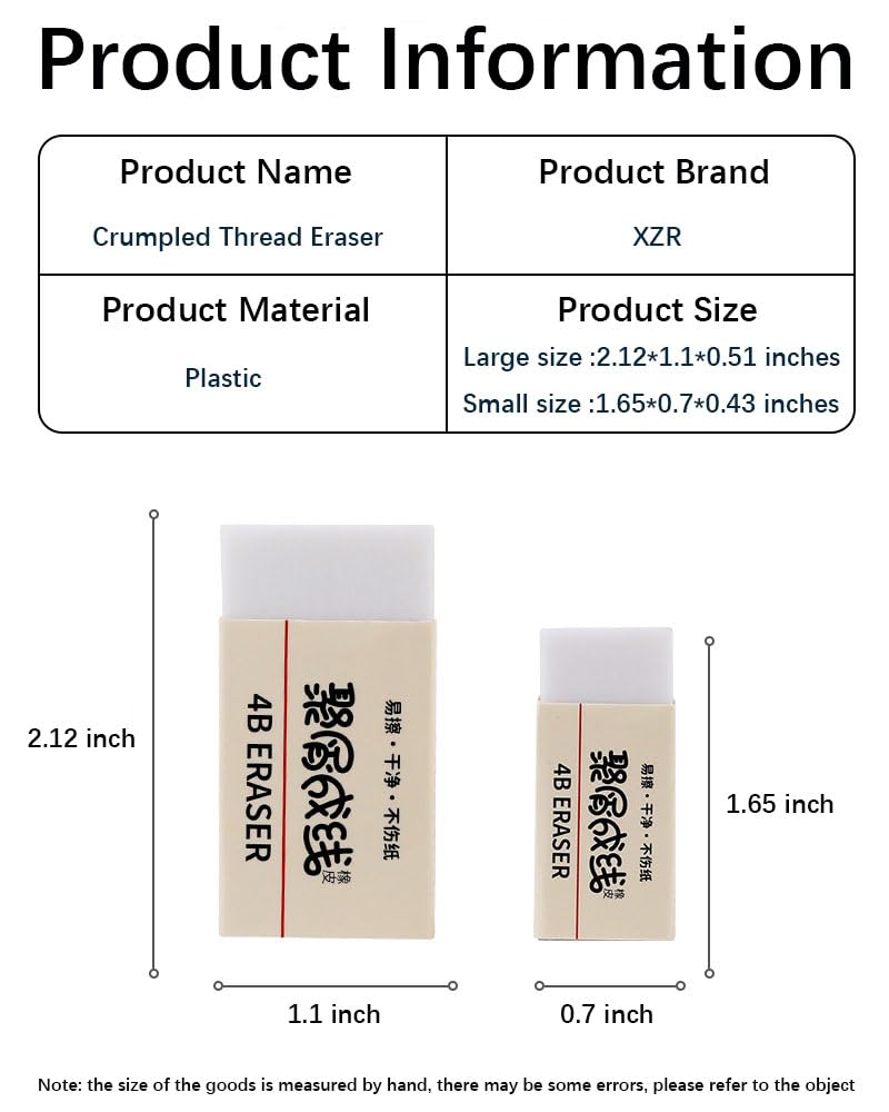 Art Erasers 8/10PCS Rubber Stocking Stuffers Vivid Rubber Pencil Erasers Practical Joke Nice Gift (10PCSWhite-S)