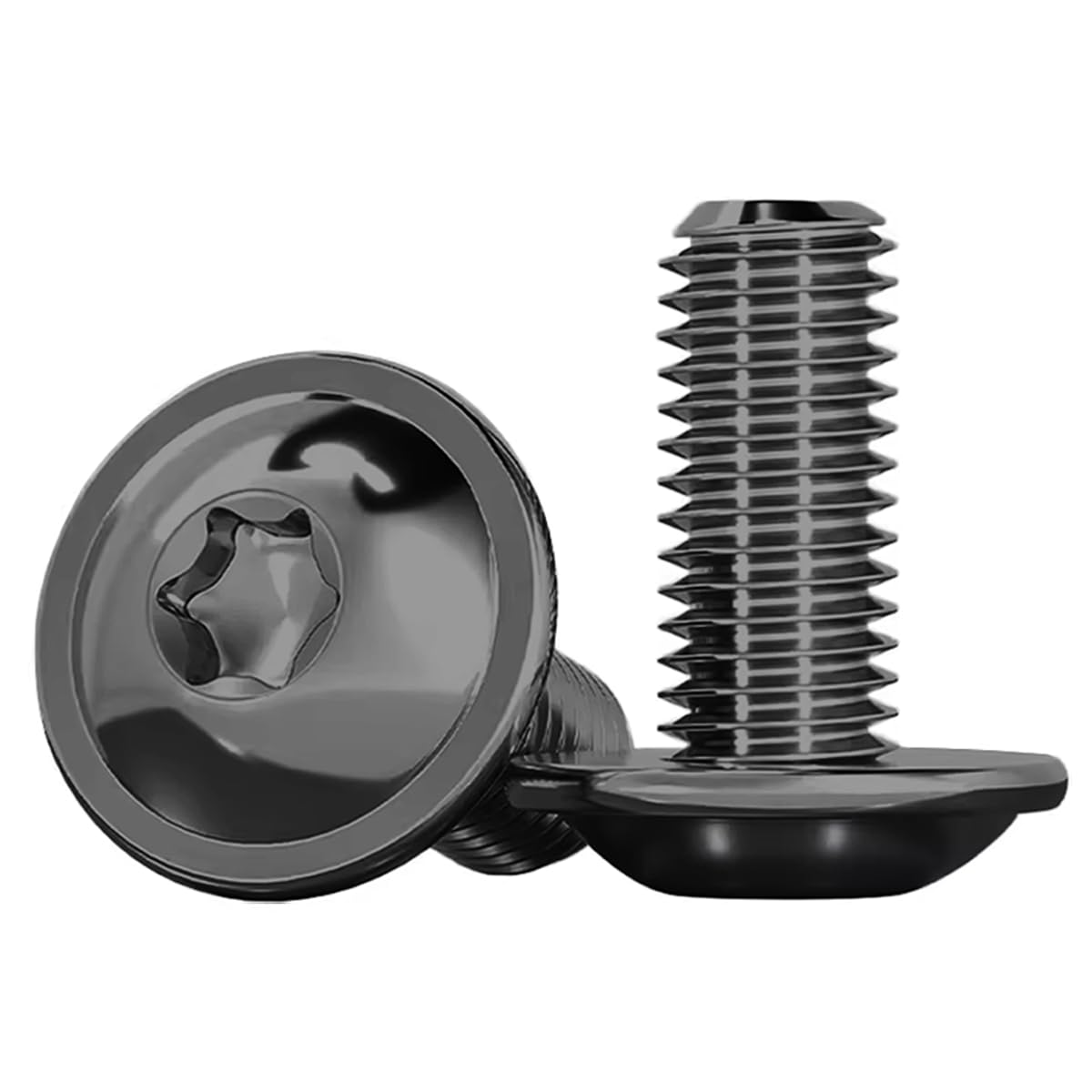 ISO 7380-2 Laagbolkop flens M6x12 zwart 10.9 (500 st.) | JRV Products