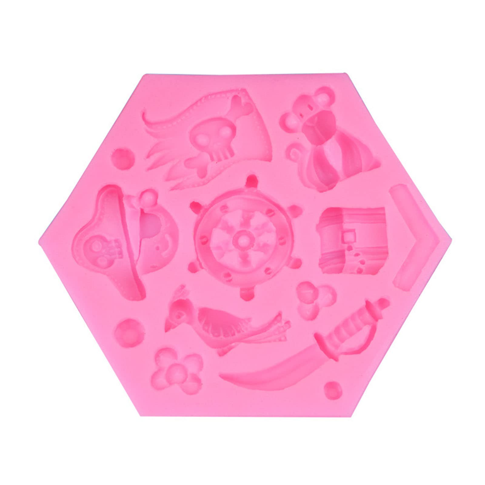 Jazuaiao B 3D Pirate Series Silicone Mold Fondant Cake Chocolate Cake Decorating Tools Kitchen Aking Accessories Molds For Aking Silicone For Decorations Decorating Pastry Shapes Molds For Epoxy
