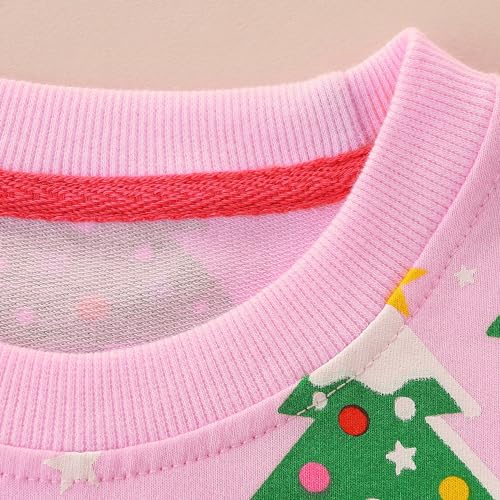 Image of Bumeex Girls Cotton Crewneck Cute Sweatshirts The Hedgehog and The Fox Pink 2-7T