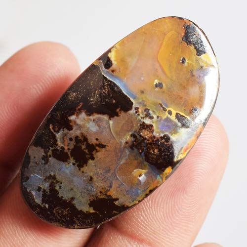 Opale de feu naturelle taille cabochon pour remplacer une pierre de centre - 4
