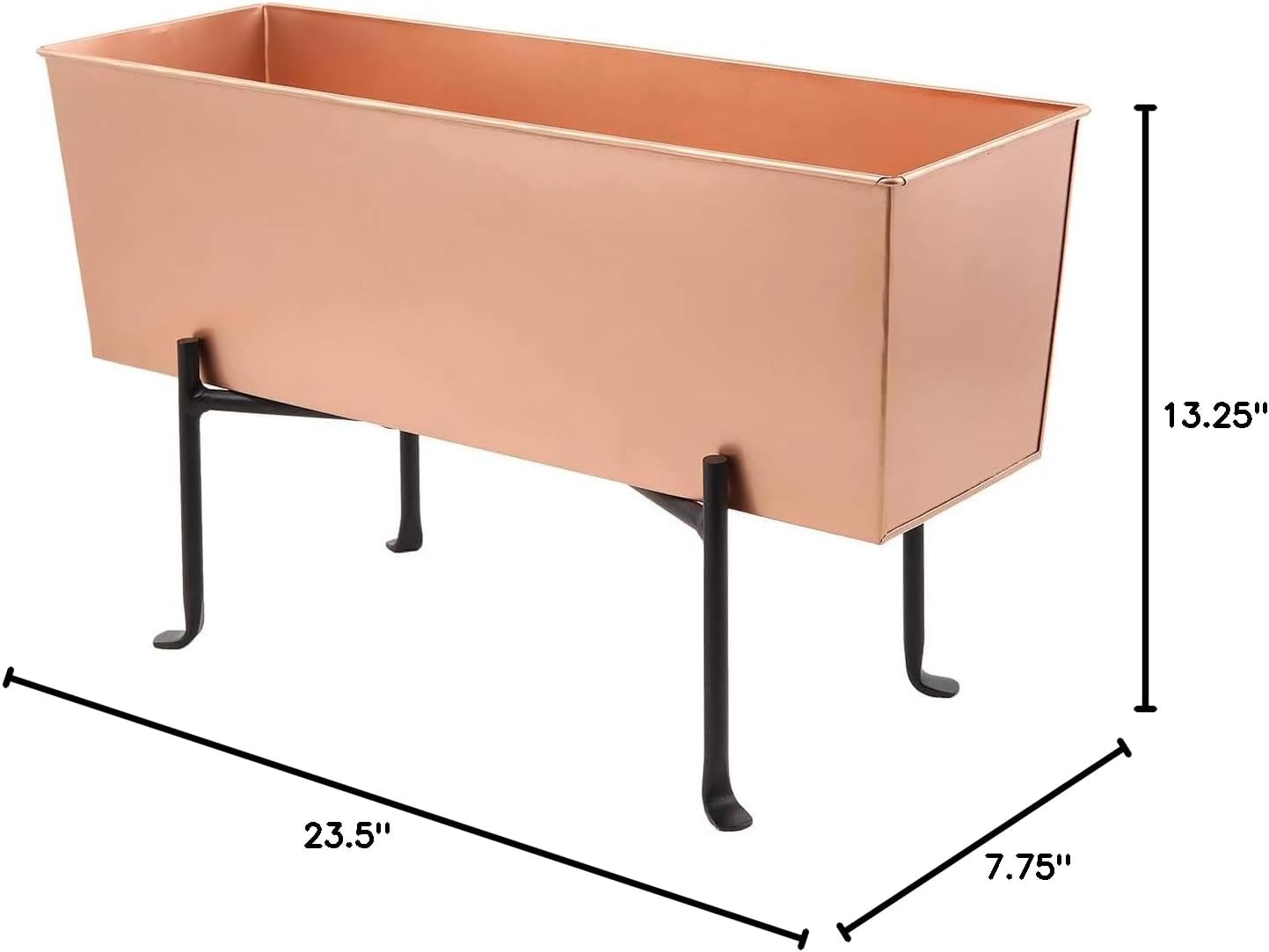 C-09C-S1 Flower Window Box and Stand, Copper and Black