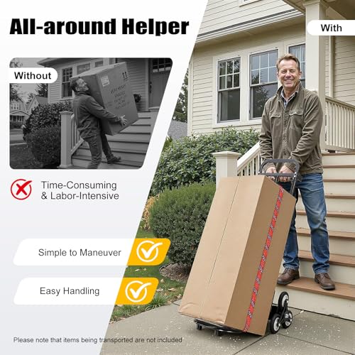 Carretilla para subir escaleras con capacidad 460 lb y 6 ruedas miniatura 6