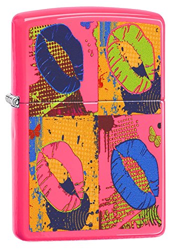 Image of Zippo Pop Lips Regular Lighter - Neon Pink