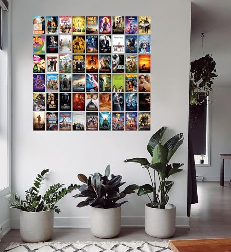 Image of Pack of 54 Movie Wall Collage Kit Posters - 4 x 6 Inches Wall Decor Poster - Wall Art For Bedroom, Living room, Office - 1 Tissue Tape
