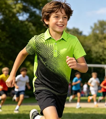 Image of uideazone Boys Polo Shirts Dry Fit Performance Golf Short Sleeve Casual School Uniform Size 5-14