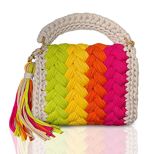 Image of Evening Clutch Bag for Women, Handmade Crochet Wedding Party Purse, Small Flap Formal Crossbody Handbag Evening Clutch