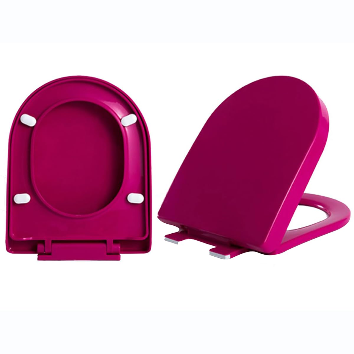 Ldhsjh Fuchsia Soft Close Toilet Seat, U-Shaped Lid Cover H Easy Clean Fixed Hinges 33 Lbs Load, Adjustable, Lightweight, Durable, Portable, User-Friendly, Compact
