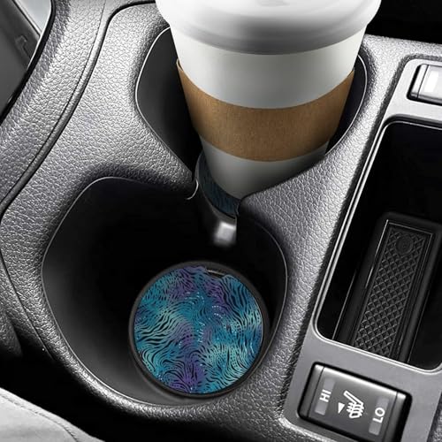 Portavasos Car Interior Azul Estampado Cebra 2 Piezas miniatura 6