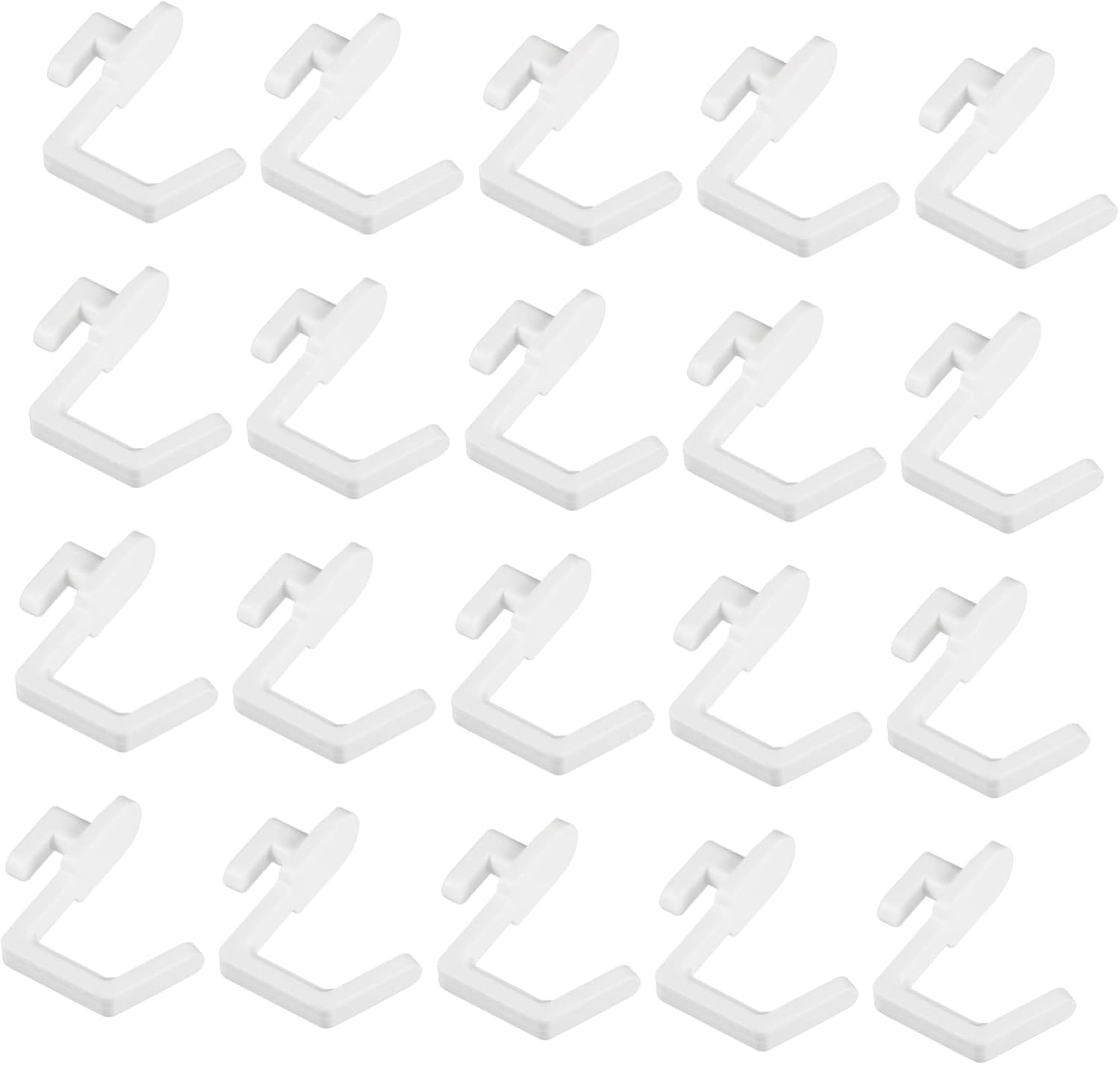 Alipis 20Pcs J Shape Peg Board Hooks Plastic Display Hanger for Organizing Kitchen Bedroom Garage and Sturdy Storage