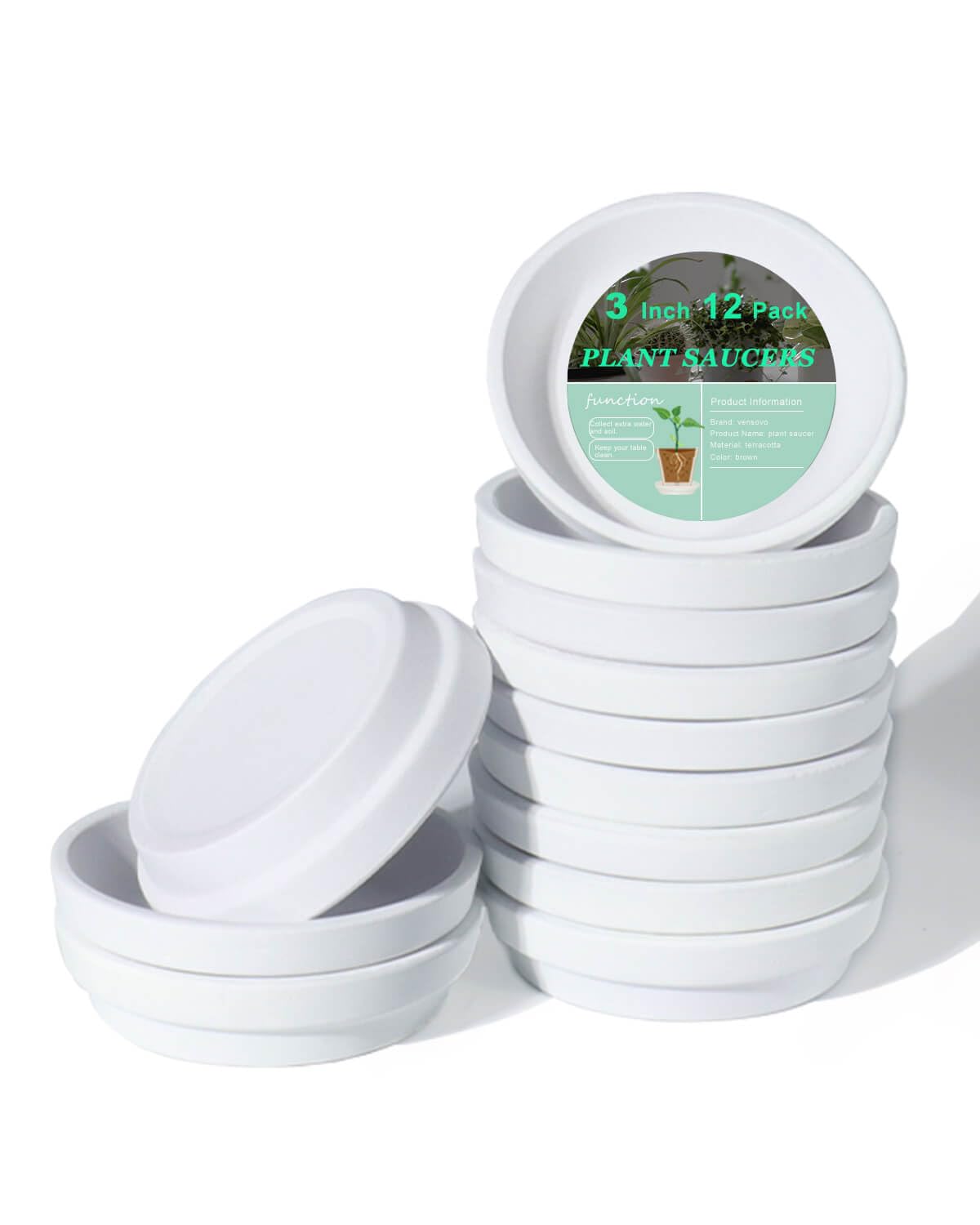 Amazon.com : vensovo 3 Inch White Terracotta Plant Saucer Pots