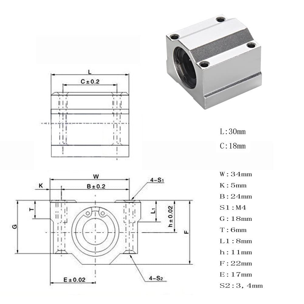 2 Stück 500mm Linearwelle 8mm Durchmesser Linearführung Set Horizontale Präzisionswelle Linearschiene mit Linearkugellager Wellen halterung Vertikaler für 3D Drucker CNC DIY
