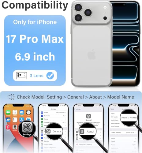 Image of ClearPC Clear Hard PC Case for Apple iPhone 17 Pro Max, Anti-Yellow Transparent Back Cover, Anti-Scratch, Raised Camera Protection Shockproof Wireless Charging Compatible NonYellowing (Clear)