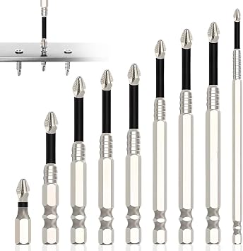 High Magnetic Screwdriver Drill Bit Set, 2025 New Strong Magnetic Durability Screwdriver Drill Bit Set, Universal Anti-Slip Magnetic Electric Screwdriver Set, 25 50 65 70 75 90 100 120 150mm 9 Pcs