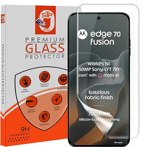Image of STP FEEL 1 Pack Unbreakable Membrane Screen Protector Guard Compatible For Moto Edge 70 Fusion 5G / Edge 70 Pro 5G / Edge 70 Fusion+ Plus 5G | Hydrogel Membrane Ultra Smooth Touch