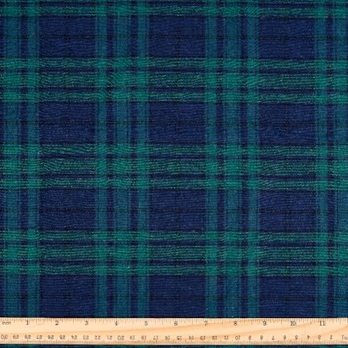 PH PandaHall 1m Tissu à Carreaux 1.48m Large Tissus Écossais Vert et Bleu Motif Tartan Tissu Coton Carreaux Gingham Tissus pour Couture Artisanat Vêtements Rideau Nappe Décoration Maison