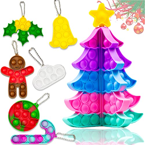 Freefa Pop Fidget Toys Pack Mini pop Autism Special Needs Stress Relief Silicone Pressure Relieving Toys Fidget Sensory Stress Ball Anxiety Relief Toys for Kids Adults Pop Pack Toys (Pop Xmas Set2)