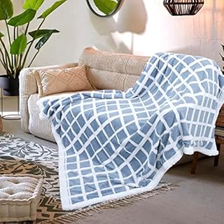 Pink Sherpa Fleece Throw Blanket Fluffy Plaid Large Textured Checkered Winter Warm Women Girl 130×150CM Plush Fuzzy Double White Blanket Super Soft Couch Sofa Throw