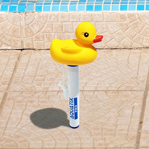 Floating Pool Thermometer By Aquatix Pro Cool Style Water Temperature Thermometers with String, Shatter Resistant, for Outdoor & Indoor Swimming Pools, Spas, Hot Tubs, Jacuzzis & Aquariums (Duck)