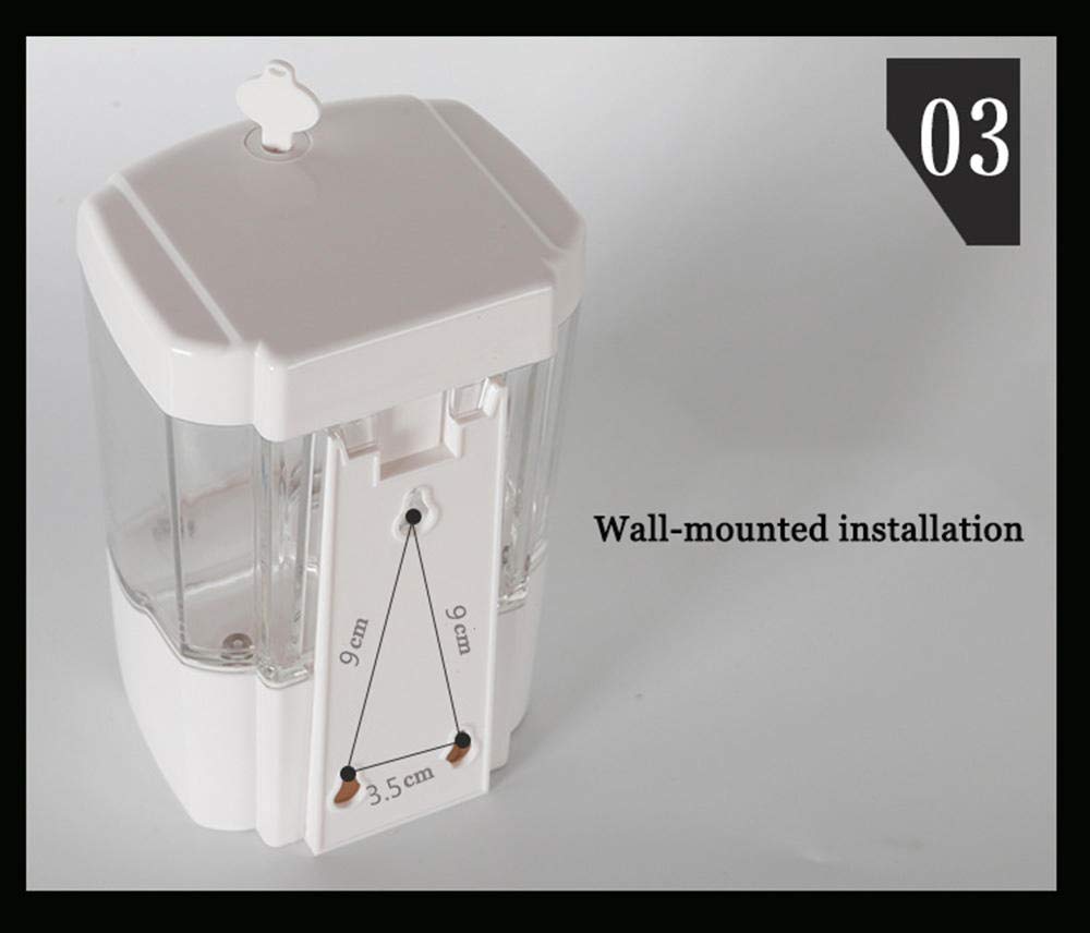Dispensador de jabón automático montado en la Pared 700 ml, dispensador de jabón con Sensor de Infrarrojos sin Contacto para Cocina baño Oficina Hotel Escuela Restaurante