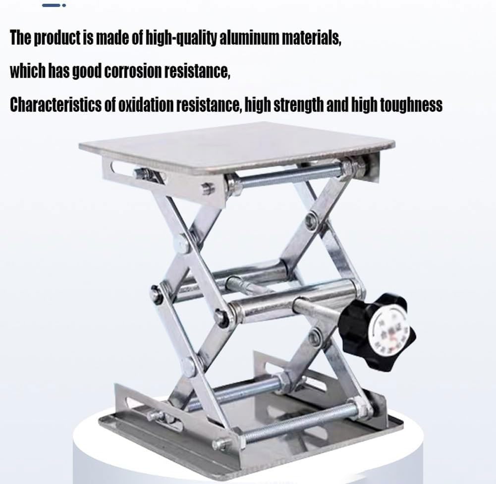Mesa de elevación manual, plataforma de elevación de tijera de acero inoxidable para coches RC y laboratorio, alta capacidad de carga, 30 x 30 cm