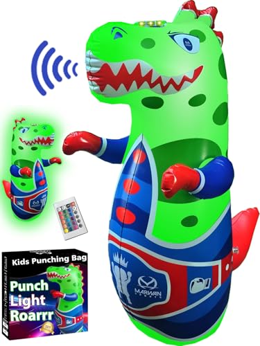 Marwan Sports Punch, Light & Roar Dinosaur Punching Bag...