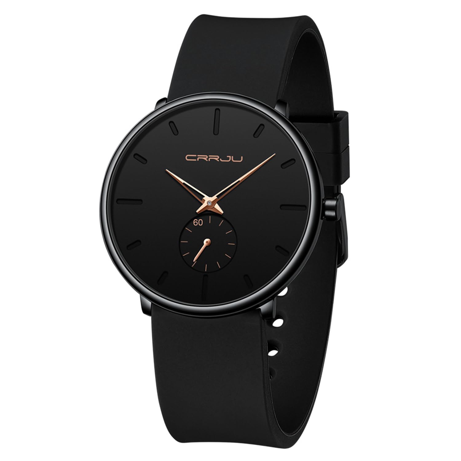 CRRJU Herren Uhren Silikon Armband Ultra Dünne Männer Uhr Wasserdichtes Minimalistische Armbanduhr Herren Sportuhr Analog Quarzuhr ﻿