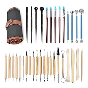 Multifunctioneel Diy Keramiek Klei Sculptuur Polymeer Tool Set Beginner’s Multi-Tools Craft Sculpting Aardewerk Modellering Carving Smoothing Kit voor kleiaardewerk, doe-het-zelf