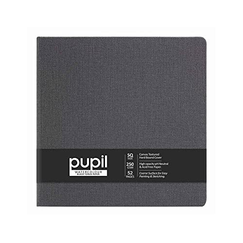 Image of Anupam Pupil Watercolour Black Toned Paper Book- Hardbound - Cold Press Paper - 225 GSM - Square