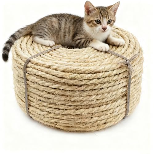 Cuerda de sisal para rascador de gatos ideal para renovar los postes de juego en tu salón 2