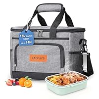 KAEFUYS Kühltasche 15L Klein Kühlbox 14h Kühlung Isolierte Thermotasche Faltbar Wasserdichte Tragbare Lunchtasche für unterwegs Büro Strand Einkaufen Grillen Camping für Essen Getränke Medikamente