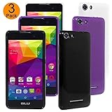 BLU Advance 5.0 Case, BLU Dash M Case, [3 Pack] Teayoha [Black][Clear][Purple] Soft TPU Case for BLU Advance 5.0 / BLU Dash M