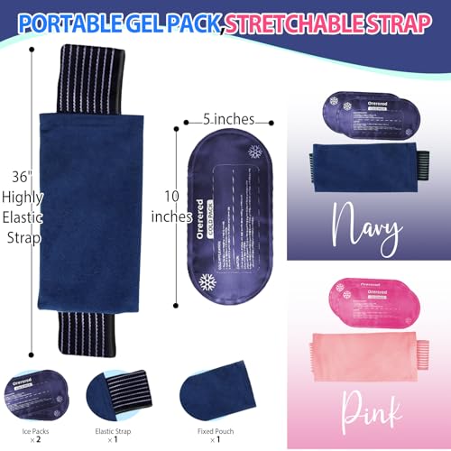 Image of Ice Packs for Injuries Reusable, 3-Piece Set Soft Cold Gel Packs | Soft Ice Wrap for Injury, Alleviate Joint and Muscle Pain - Gel Ice Pack Resuable for Back, Elbow, Shoulder(3pcs-Navy)