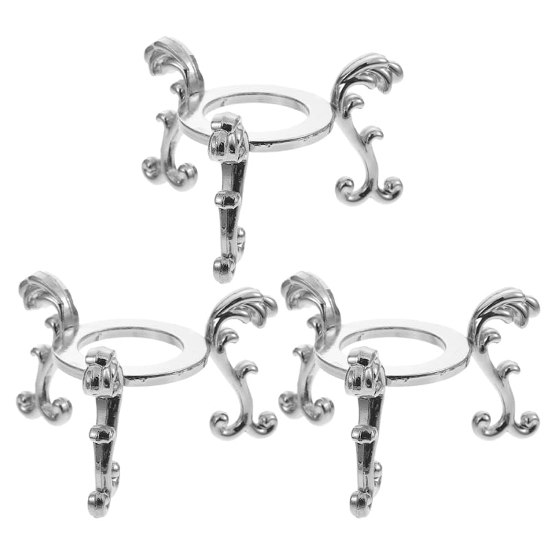 ULTECHNOVO 3Pcs Metal Crystal Ball Display Stands Sphere Holder Base for Mineral Stones and Small Artworks Decorative Desktop Support for Home Office 2.76X2.76X1.77In