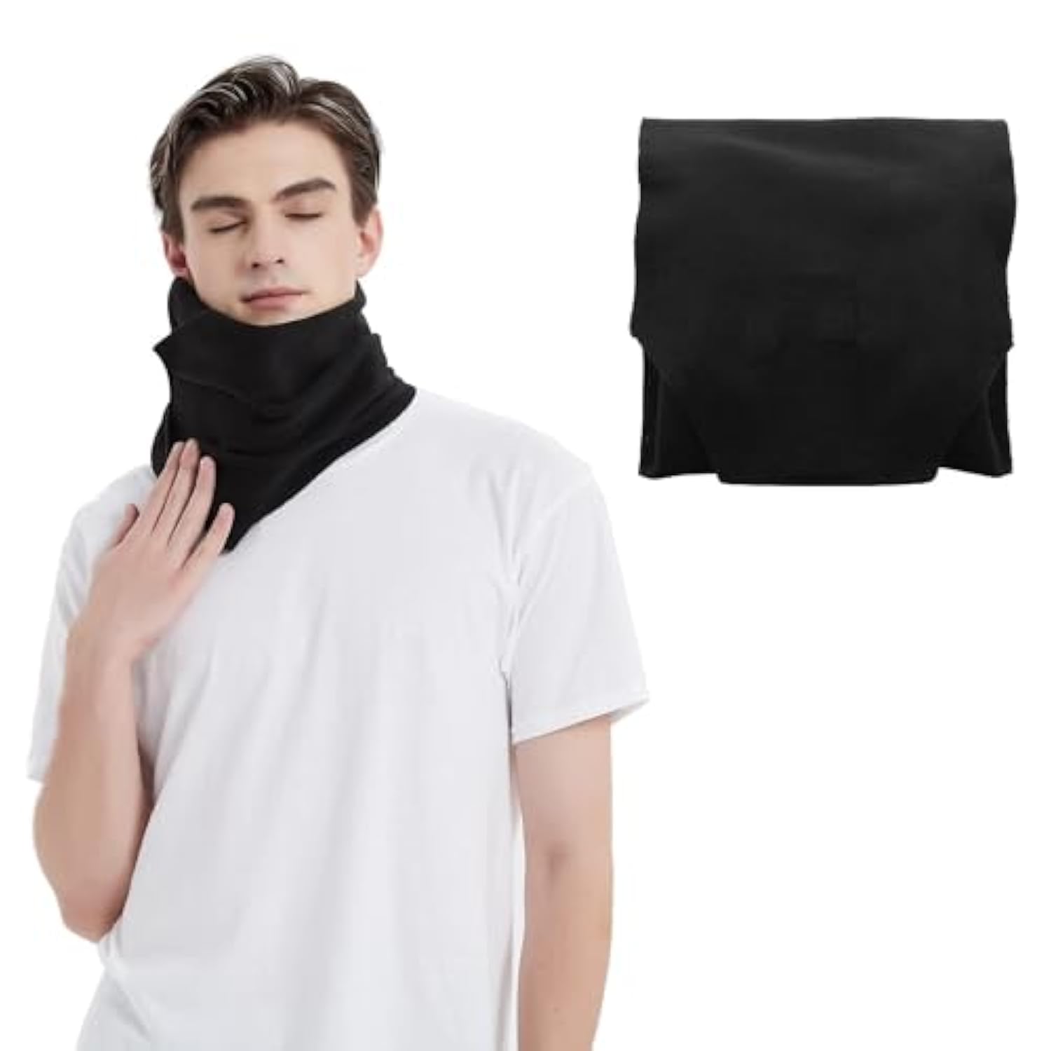 Benting Men's&Women's Turtleneck Super Soft Neck Pillow with Shoulder Support and Cozy Cushioning Lightweight and Easy to Carry For Airplane Car Train Bus or office,Easy to Clean and Carry (Black)