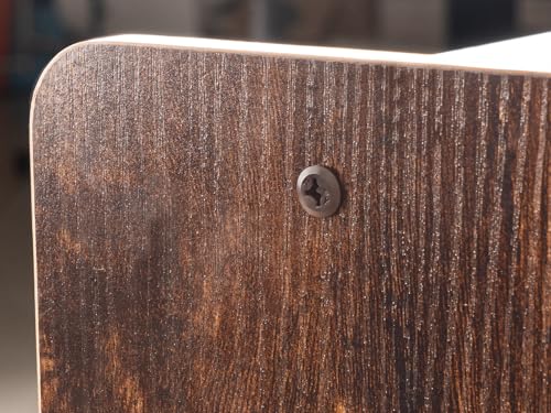 UODERS Plattenspielertisch, Plattenspielerständer aus der Mitte des Jahrhunderts mit Vinylaufbewahrung für bis zu 150+ Alben, Vinyl-Schallplattenschrank mit verstellbaren Regalen, Braun