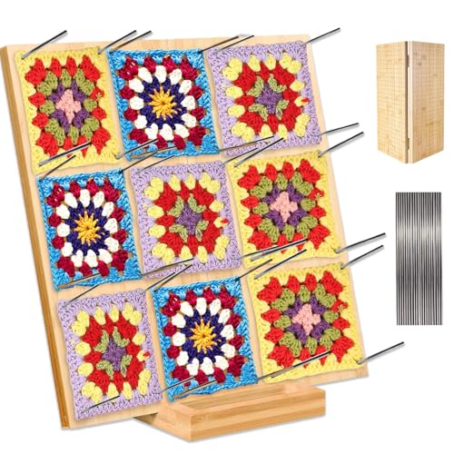 Planche de blocage en bois 33 cm pour redresser le tricot roulé et les carrés déformés