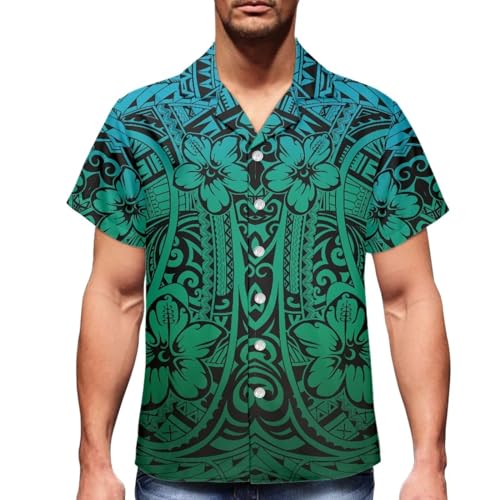 Samoan Puletasi Couple Dress for Men and Women One-Shoulder Polynesian Printed Samoan Tribal Dresses & Man Shirts3